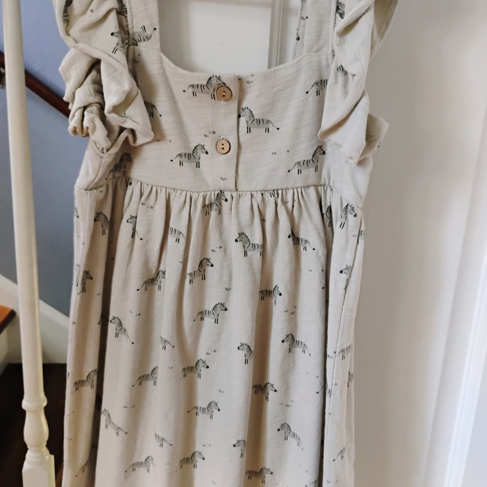 Rylee + Cru Cream Sundress with Square Neck and Cap Sleeves - Picture 3 of 4